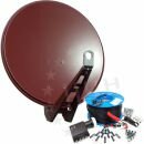 SAT-Paket f�r 4 Teilnehmer mit 80cm HQ SAT Spiegel...