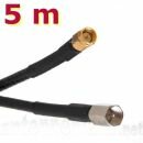 5 m Verbindungskabel FME-Stecker auf SMA-Stecker, H155 5,4 mm PE schwarz