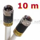 10 m Kabelmodem- u. SAT Receiver-Anschlusskabel mit Cabelcon F-56-CX3 4.9 HP-Steckern und 3fach geschirmtem Kabel, PVC wei�, Class A+, 115 dB