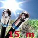 15 m Outdoor F-Anschlusskabel, PE, schwarz, 3fach...