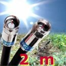 2 m Outdoor F-Anschlusskabel, PE, schwarz, 3fach...