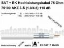 Meterware SAT + BK Hochleistungs- Kabel 115 dB 75 Ohm PVC...