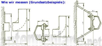 erweitertes  Wandhalter- Set, Wandabstand variabel 30-40 cm, feuerverzinkter Stahl, 2-teilig
