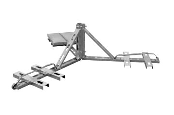 Stahl Standfuß / Flachdachständer, Goliat Dreibeinständer für große SAT-Spiegel, feuerverzinkt, vormontiert