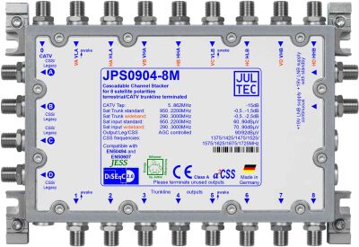 JULTEC JPS0904-8M  - Unicable-Umsetzer 2x SAT an 4x Ausgang je 1x Legacy od. 8 x CSS