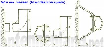 Mastausleger / Geländerhalterung 55x25 cm, Stahl, Rohr Ø 48 mm
