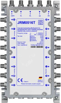 JULTEC JRM0516T - Multischalter 1 Satellit an 16 Teilnehmer, Betrieb ohne Netzteil