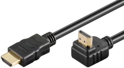 1,50 m 90° High Speed HDMI Kabel (v1.4) mit Ethernet und ARC, schwarz, breite Seite