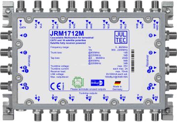 JULTEC JRM1712M - Multischalter 4 Satelliten an 12 Teilnehmer, Betrieb ohne Netzteil