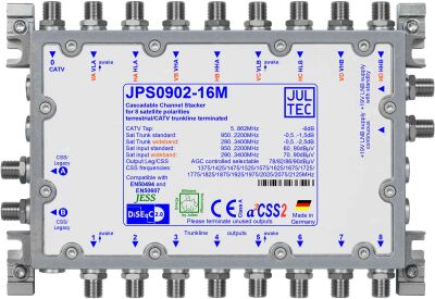JULTEC JPS0902-16M  - Unicable-Umsetzer 2x SAT an 2x Ausgang je 1x Legacy od. 16 x CSS