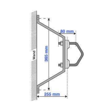 Wandhalter- Set / Wandabstands-Halterung 30 cm, feuerverzinkter Stahl,  2-teilig