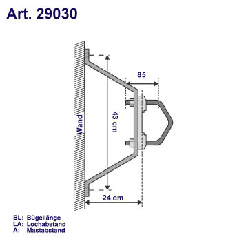 Wandhalter- Set / Wandabstands-Halterung 30 cm,...