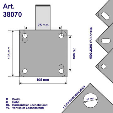 Mastausleger / Geländerhalterung 70 cm, Stahl, Rohr Ø 48 mm