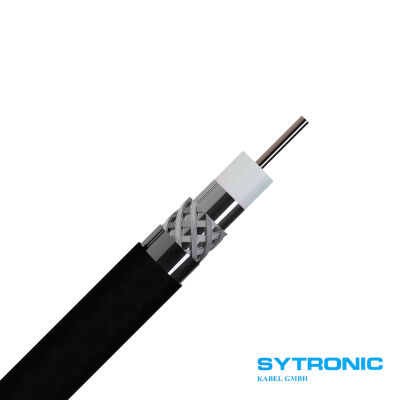 Sytronic 75100 AKZ 1.0/4.6 3S A+ PVC sw - RG6 SAT+BK Hochleistungskabel für den Innen- und Außeneinsatz, schwarz, UV-stabil